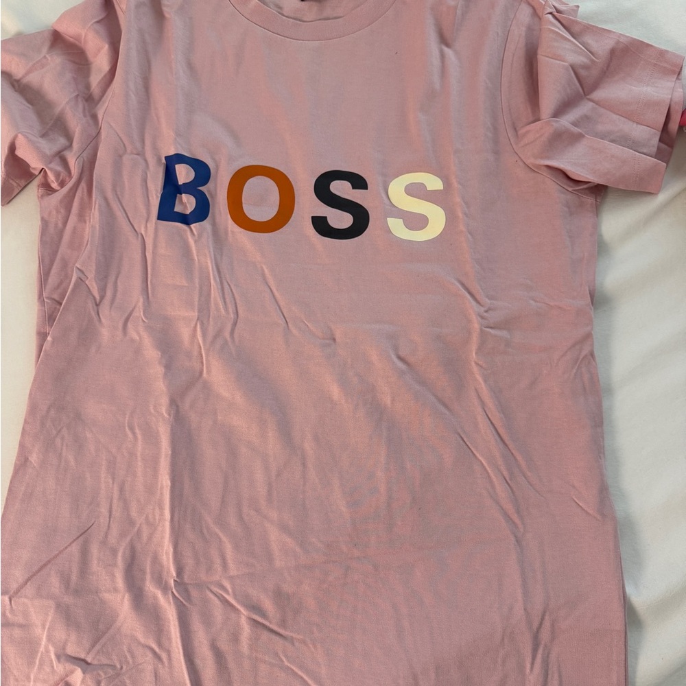 Boss Light Pink Crew Neck T-Shirt